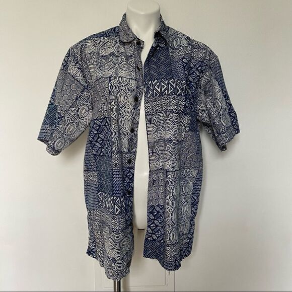 Pau Hana Hawaii 90s Print Dad Shirt Y2K - Picture 5 of 7